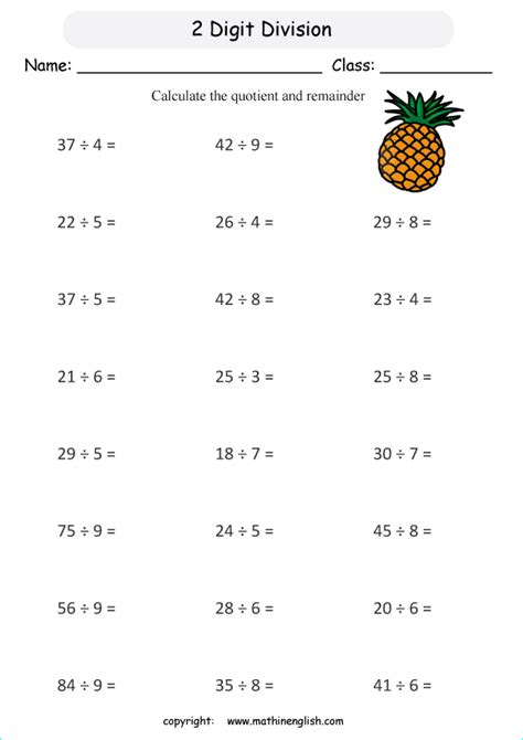 Dividing Numbers With Remainders Worksheets