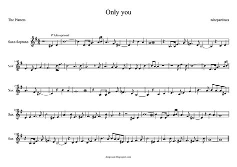 Tubescore Only You By The Platters Sheet Music For Soprano Saxophone Pop Rock Music Scores And
