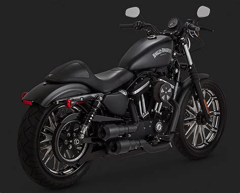 A biker can change how their motorcycle sounds and looks by customizing the exhaust system. HARLEY SPORTSTER CUSTOM EXHAUSTS BLACK STAGGERED VANCE AND ...