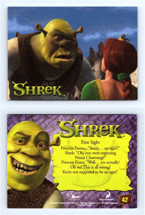 First Sight 42 Shrek 2001 Dart Trading Card