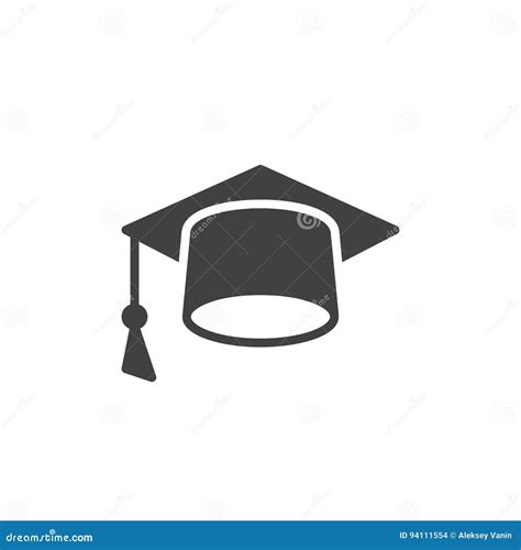 Mortarboard Icon Vector Filled Flat Sign Solid Pictogram Isolated On