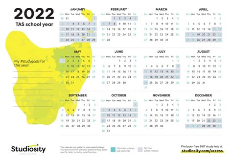 School Terms And Public Holiday Dates For Tas In 2022 Studiosity