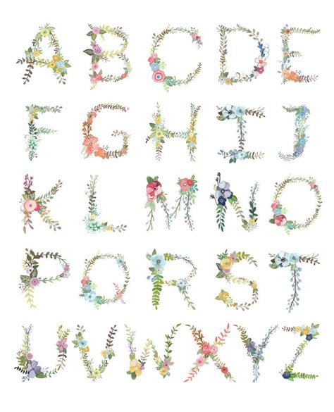 Floral Alphabet Print By Makewells On Etsy Alphabet Print Floral