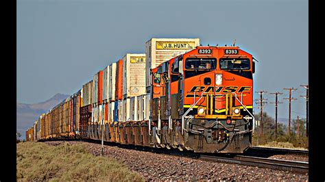 High Speed Bnsf Freight Trains Across The Desert 2020 5 Sunrise