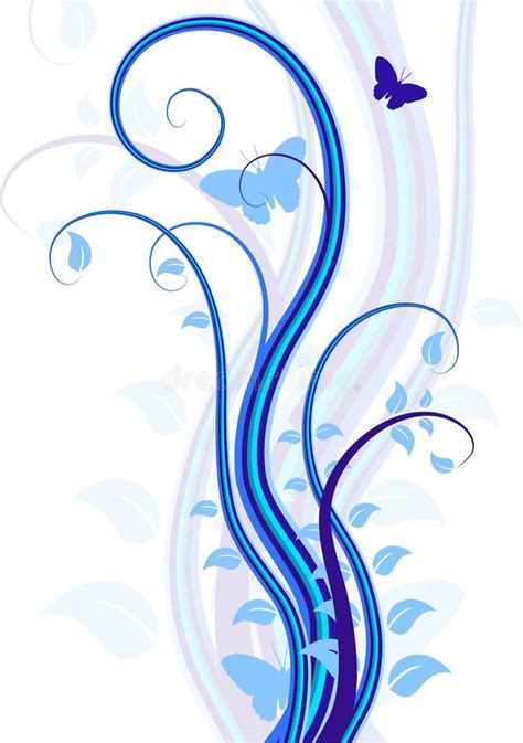 Blue Floral Background Stock Vector Illustration Of Grunge 5346955