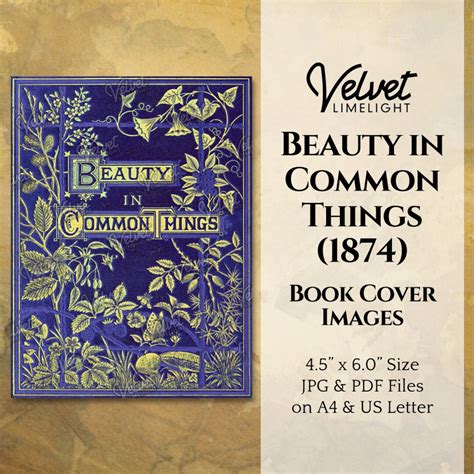 Beauty In Common Things 1874 Vintage Printable Book Cover Images