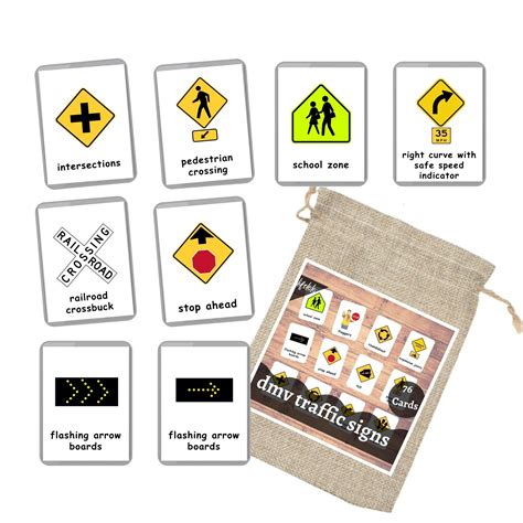 Usa Traffic Signs Road Signs Test Flash Cards Dmv Permit Etsy Canada