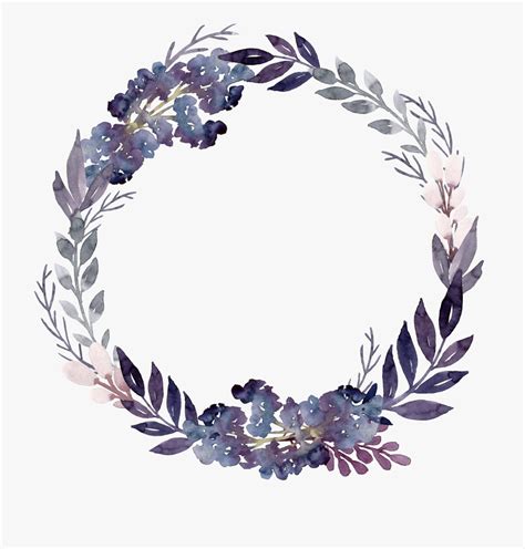 Download Flower Leaf Garland Purple Wreath Foliage Flowers Clipart - Flower Ring Png Free Download ...