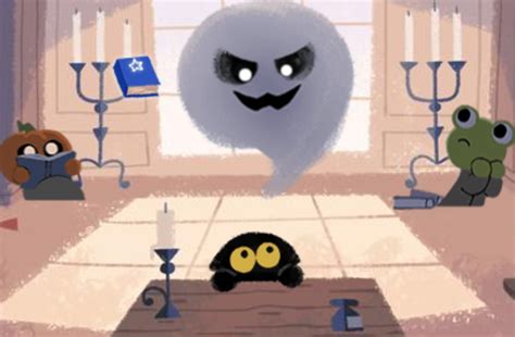 In the doodle, you will be a cat named momo that has to fight ghosts with magic spells and rescue her. Momo the cat defeats ghosts in Google Doodle's Halloween game