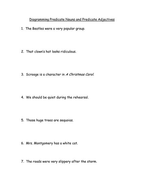 18 Predicate Nominative Practice Worksheet