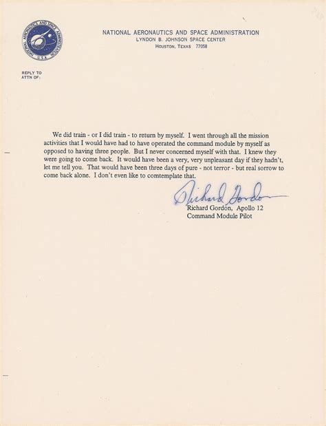 Richard Gordon Signed Statement And Photograph