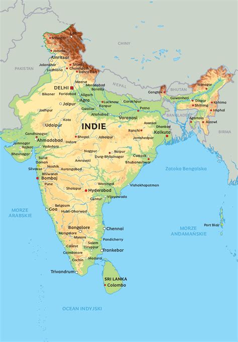 Mapa Indie Zobacz Usytuowanie Delhi