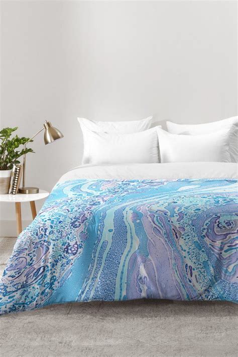 Amy Sia Marble Pale Blue Comforter Deny Designs Home Accessories Blue
