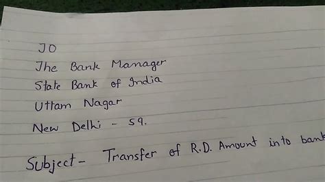 Download as doc, pdf, txt or read online from scribd. Application to the Bank Manager for "TRANSFER OF R.D ...