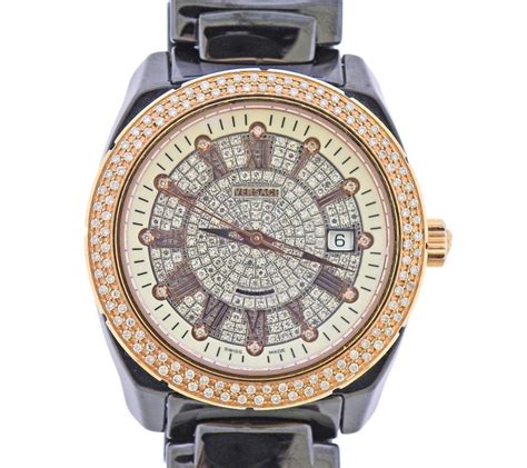 Versace Diamond Ceramic Rose Gold Watch A126122 At 1stdibs Versace