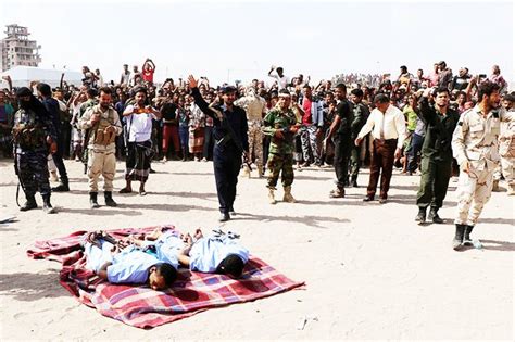 public execution yemen paedophiles shot dead in aden daily star