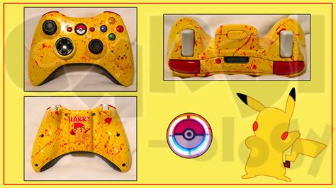 Custom Xbox 360 Controller Personalized Pikachu By Cardi Ology