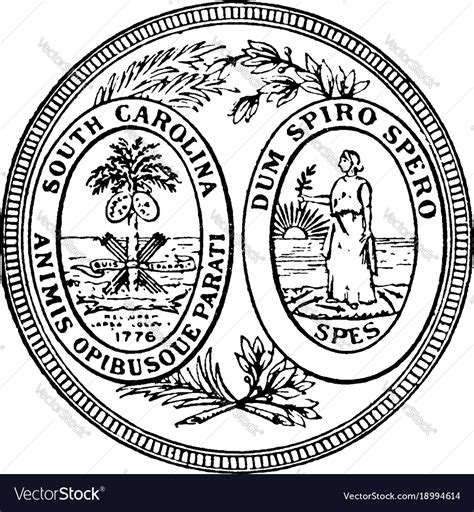 Great Seal Of The State Of South Carolina Vector Image