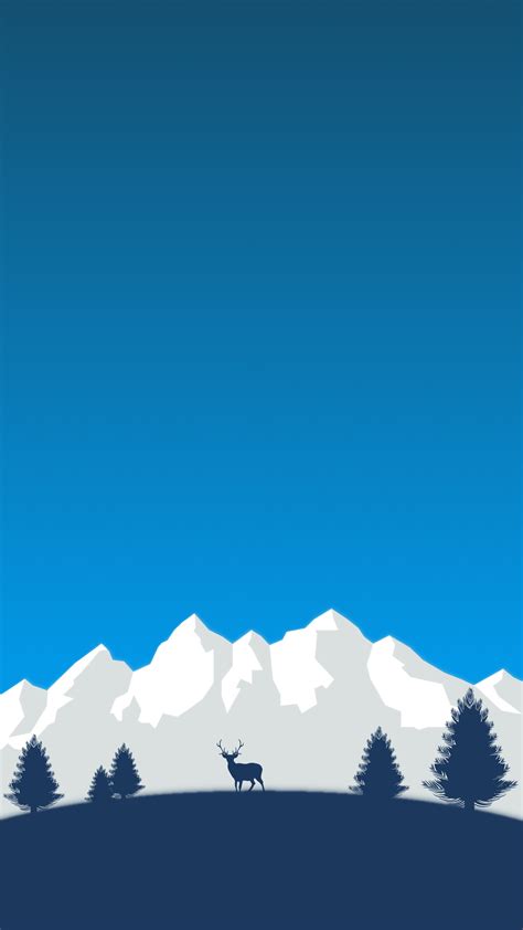 2160x3840 Digital Art Minimalism Simple Background Trees Nature