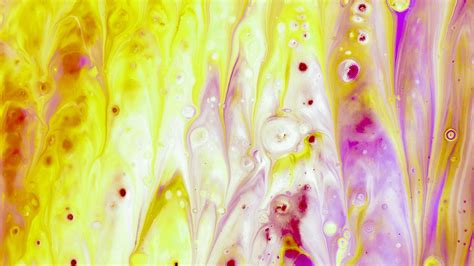 Yellow Purple Paint Fluid Art Stains Hd Abstract Wallpapers Hd