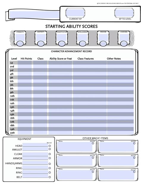Dnd Character Sheet Form Fillable