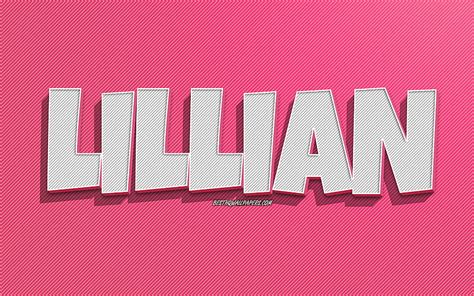 X Px P Free Download Lillian Pink Lines Background With Names Lillian Name