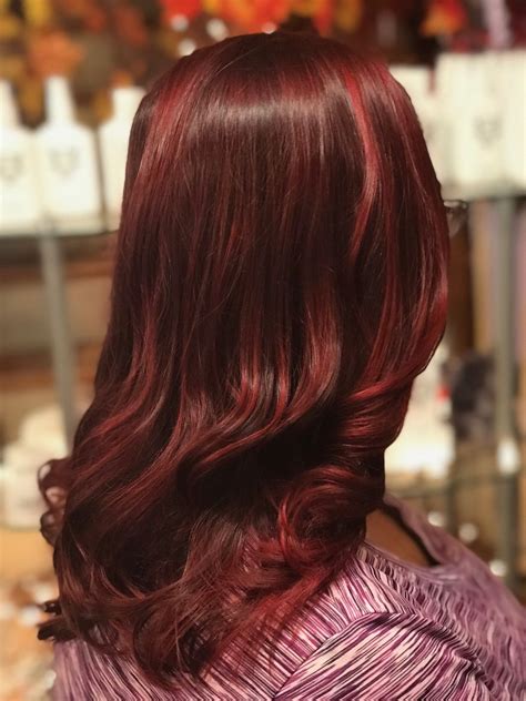 famous red wine hair color with highlights 2022 best girls hairstyle ideas