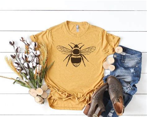 Bumble Bee Antique Gold T Shirt Bee Shirt Bee Tee Etsy Gold T