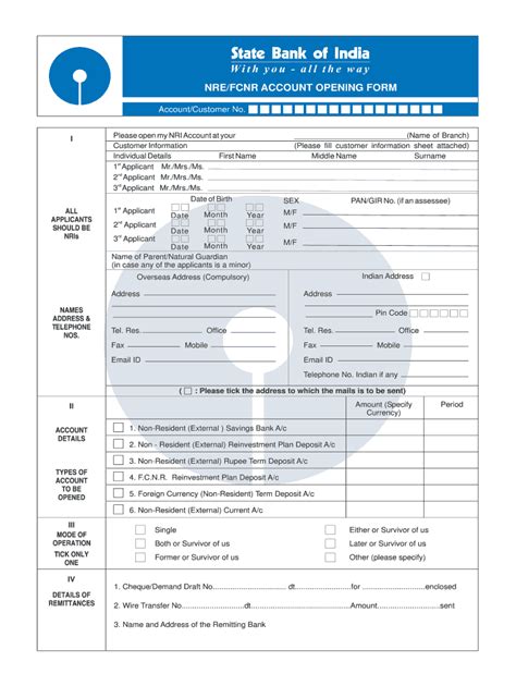 Sbi New Account Opening Form Fill Out And Sign Online Dochub