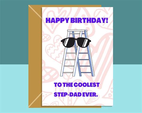 Coolest Step Dad Ever Birthday Card Funny Card For Step Etsy Australia