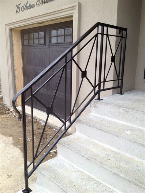 Iron Stair Railings Outdoor Custom Exterior Railings Fencing And Gates Railings