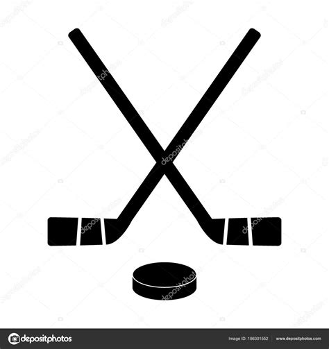 Llll➤ aktueller und unabhängiger eishockeyschläger test bzw. Zwei gekreuzte Hockeyschläger und Puck. - Vektorgrafik ...