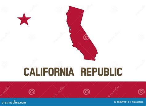 bandera del estado de california con mapa ilustración del vector ilustración de unido