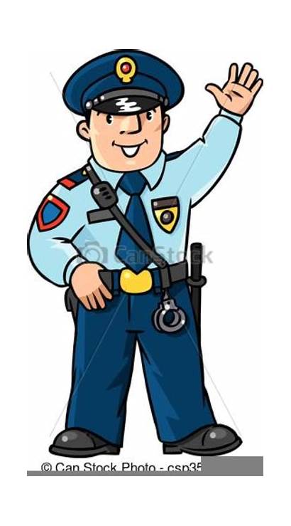 Policeman Clipart Funny Illustration Vector Children Uniform