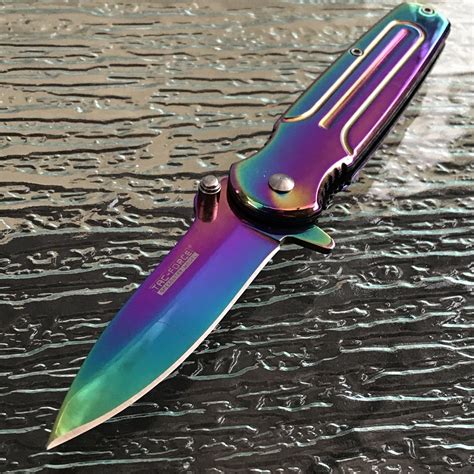 7 Tac Force Rainbow Titanium Spring Assisted Pocket Knife Tf 843