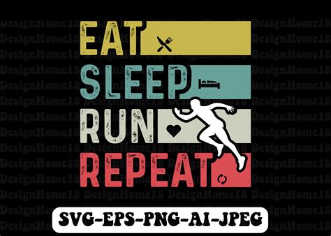 Eat Sleep Run Repeat Funny Running Illustration par TshirtMaster