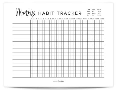 Daily Habit Tracker Free Printables Cassie Scroggins Suivi Des