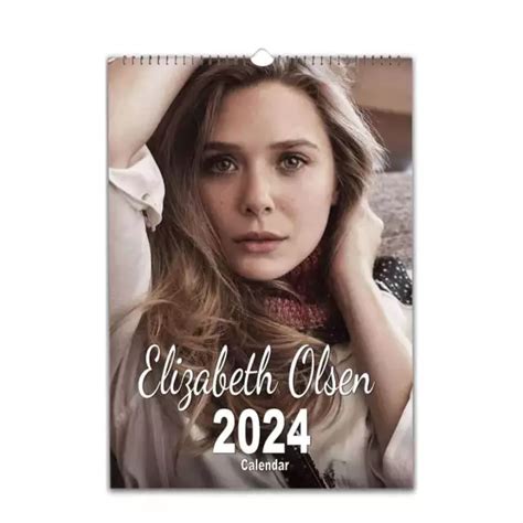 Beautiful Elizabeth Olsen 2024 Personalised Wall Calendar Slim Dates