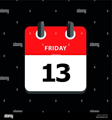Friday The 13th Calendar Icon Vector Illustration Eps10 Stock Vector