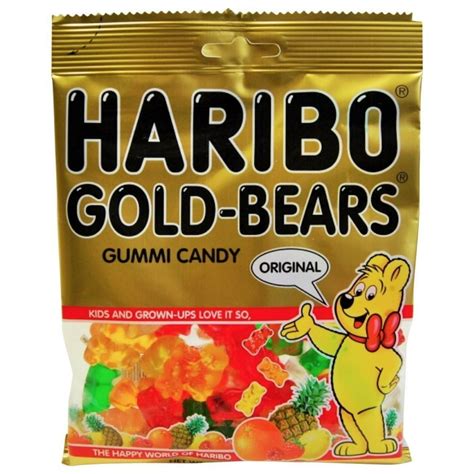 Haribo Gummi Candy Original Gold Bears 5 Ounce Bags Pack Of 12