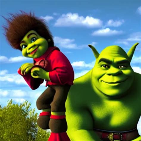 A Photo Of Shrek And Shadow The Hedgehog Holding Hands Stable