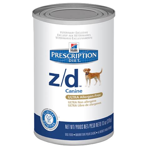 Hill's nutritionists and veterinarians developed prescription diet z/d clinical nutrition especially formulated to support your dog's skin and food sensitivities. Hill's Canine z/d ULTRA Allergen-free WET 370g can ...
