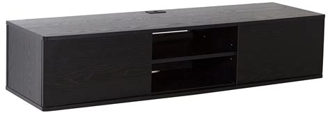 South Shore Floating Wall Mounted Media Console Black Oak 56