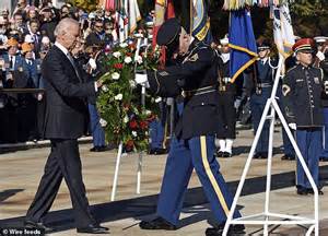 Vice President Joe Biden Thanks The Armed Forces And Lays A Wreath For
