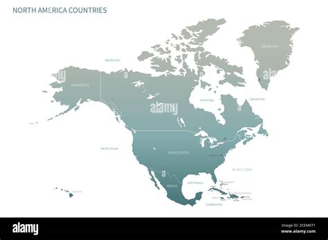 Mappa Dei Paesi Del Nord America Dettaglio Mappa Vettore Con National