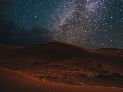 Wallpaper Desert Night Milky Way Starry Sky Desktop Wallpaper Hd