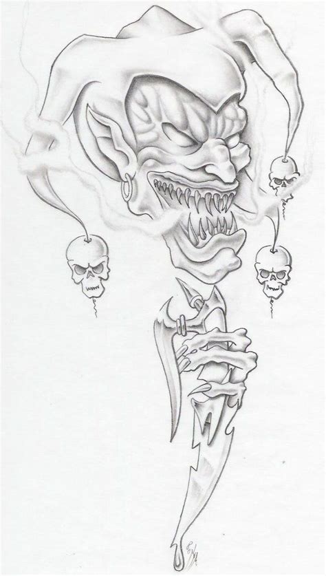 Coloring Pages Of Joker Clown Tattoo Evil Clown Tattoos Tattoo