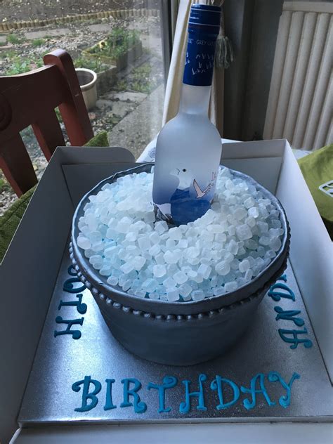 Find the aroma of warm buttercream frosting wraps in the pinnacle® cake vodka drink. Grey Goose Ice Bucket Cake | 21st birthday cakes, Birthday ...