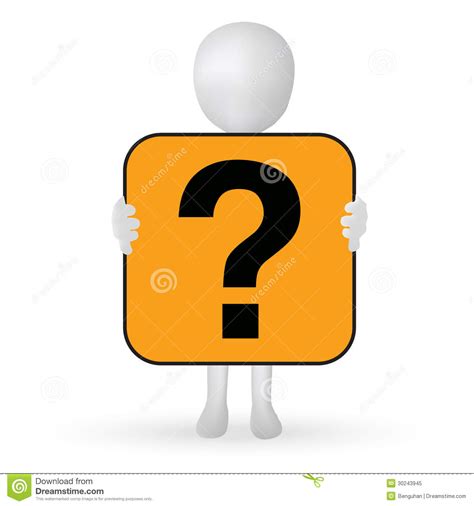 Small 3d Man Hands Holding A Question Mark Stock Vector Illustration