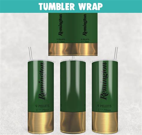 Remington Shotgun Shell Bullet Tumbler Wrap Templates Oz Skinny Png